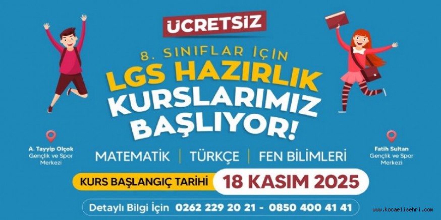 Derincede Ücretsiz LGS Hazırlık Kursları Başlıyor