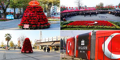 10 kasıma özel Atatürk çiçeği ve Tramway