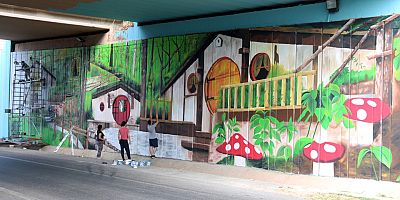 Alt geçide Ormanya temalı estetik dokunuş