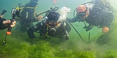Başkan İzmit Körfezinde dalış yaptı tarihi anlar yaşandı