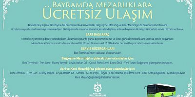 Bayramda mezarlıklara ücretsiz ulaşım