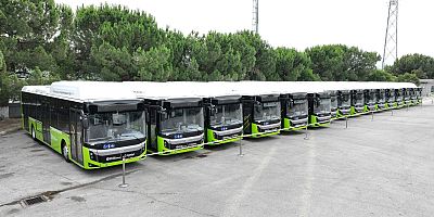 Büyükşehirin  yeni aldığı 81 otobüsün 20 si şehre ulaştı