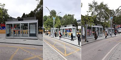 Cumhuriyet Parkına klimalı modern durak