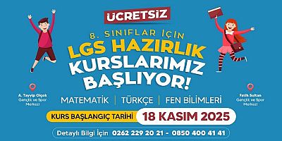 Derincede Ücretsiz LGS Hazırlık Kursları Başlıyor	