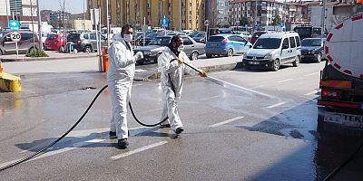 Devlet Hastanesi çevresi dezenfekte edildi