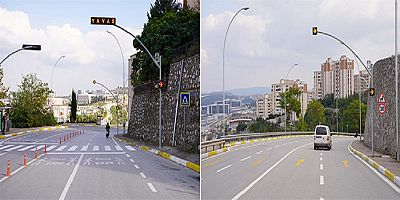 Eski İstanbul Caddesinde yeni flaşör sistemi