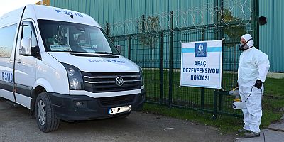 Günde 60 servis aracı dezenfekte ediliyor