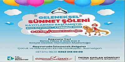 İzmit Belediyesi geleneksel toplu sünnet şöleni kayıtları devam ediyor