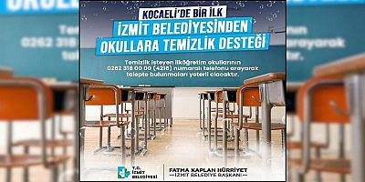 İzmit Belediyesinden okullara temizlik desteği