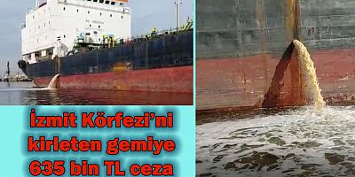 İzmit Körfezi’ni kirleten gemiye 635 bin TL ceza