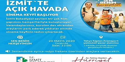 İzmit Yahyakaptanda arabalı sinema keyfi