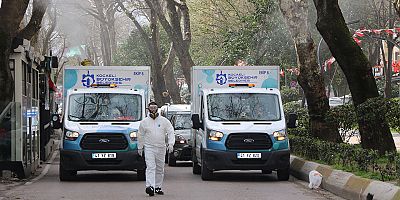İzmit yürüyüş yolu dezenfekte edildi