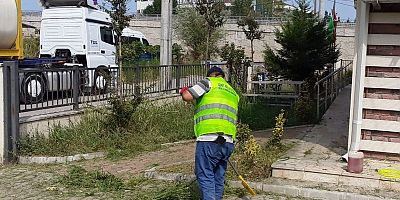 İzmitin her yerinde yabani otlar temizleniyor
