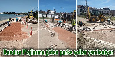 Kandıra Plajlarına giden parke yollar yenileniyor