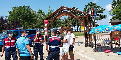 Kandıra sahillerinde maske denetimi