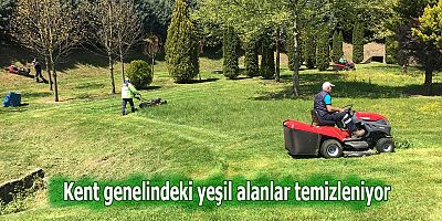 Kent genelindeki yeşil alanlar temizleniyor
