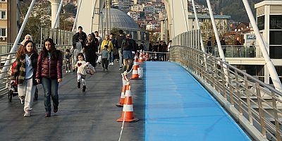 Mimar Sinan üstgeçidinde bisiklet yolu yapıldı