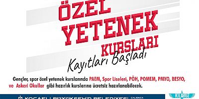 Özel yetenek kursları kayıtları başladı