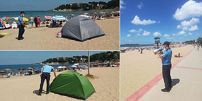 Plajlarda maske ve sosyal mesafeye dikkat