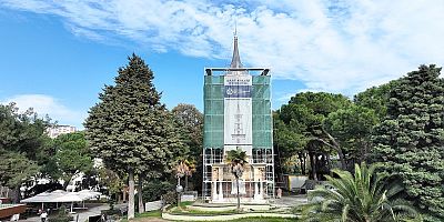 Saat Kulesinin restorasyon çalışmaları devam ediyor 