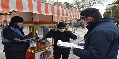 Simitçilere coronaya karşı maske ve eldiven