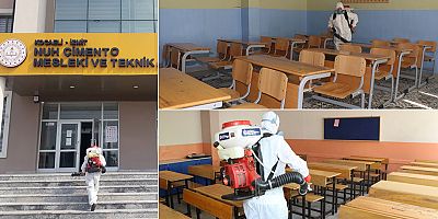 Sınav yapılacak okullar dezenfekte ediliyor