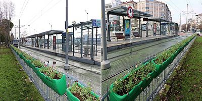 Tramvay duraklarına görsel dokunuş