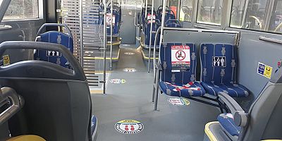 Tramvay ve otobüslerde sosyal mesafe uygulaması