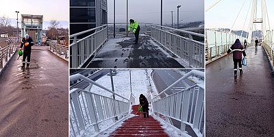 Üstgeçitlerde buzlanmaya karşı çalışma